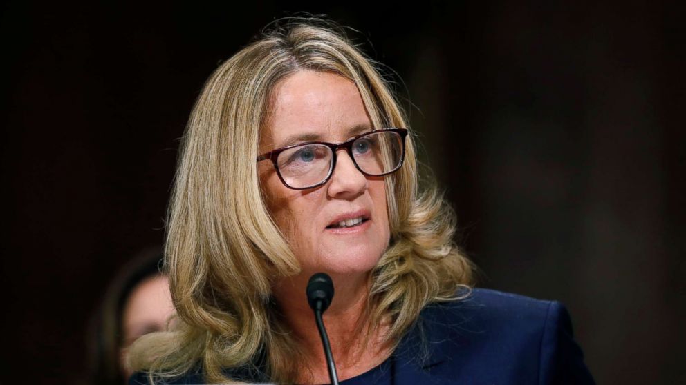PHOTO: Professor Christine Blasey Ford testifies before a Senate Judiciary Committee confirmation hearing for Kavanaugh on Capitol Hill, Sept. 27, 2018 in Washington.
