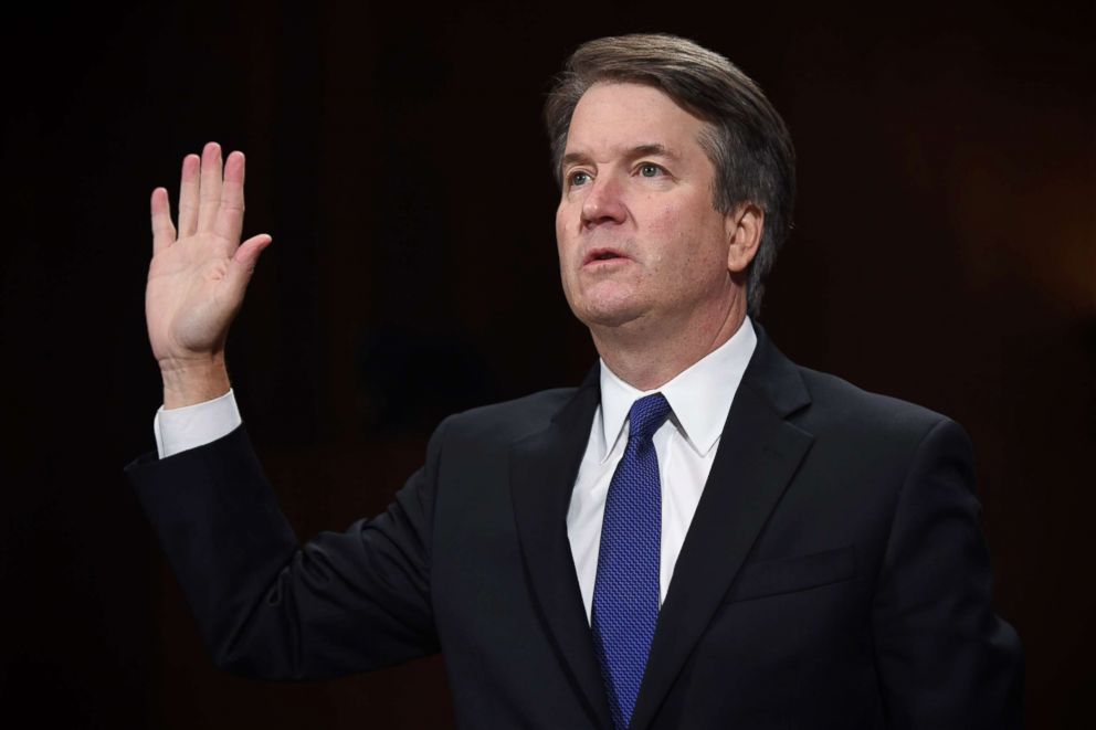 PHOTO: Supreme Court nominee Judge Brett Kavanaugh arrives to testify before the Senate Judiciary Committee on Capitol Hill in Washington, Sept. 27, 2018.