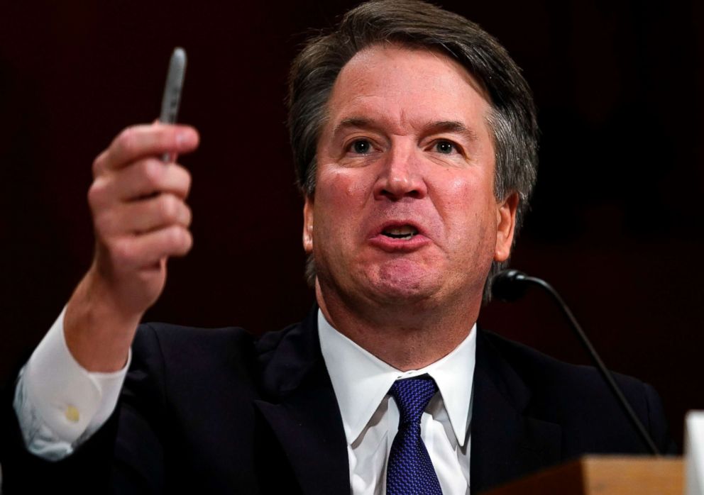 PHOTO: Supreme court nominee Brett Kavanaugh testifies before the Senate Judiciary Committee on Capitol Hill in Washington, Sept. 27, 2018.