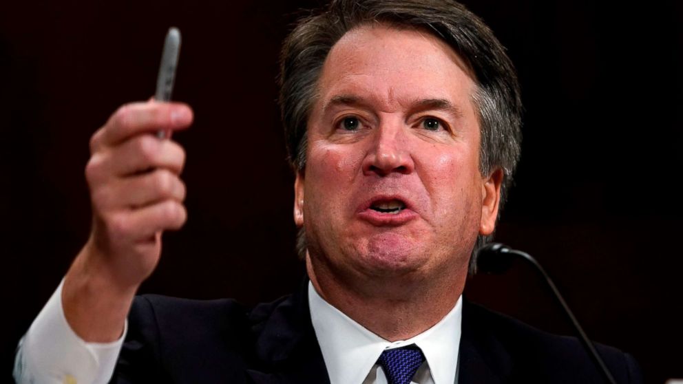 PHOTO: Supreme court nominee Brett Kavanaugh testifies before the Senate Judiciary Committee on Capitol Hill in Washington, Sept. 27, 2018.