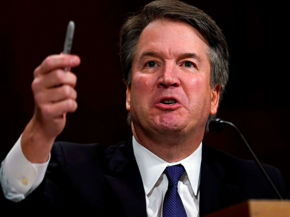 PHOTO: Supreme court nominee Brett Kavanaugh testifies before the Senate Judiciary Committee on Capitol Hill in Washington, Sept. 27, 2018.