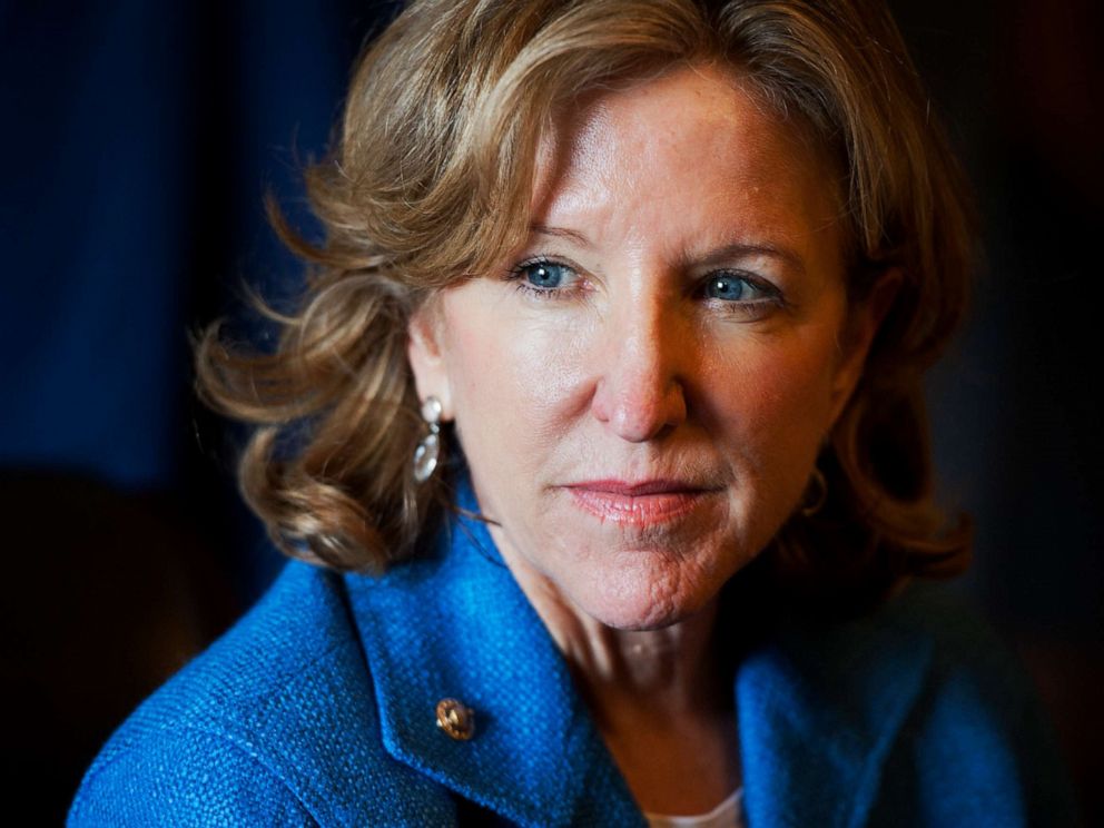 PHOTO: Sen. Kay Hagan, D-N.C., conducts a meeting in the Senate Reception Room of the Capitol in Washtington, D.C., July 22, 2014. 