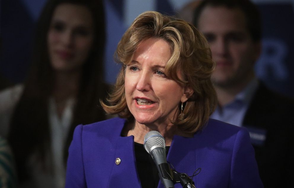 PHOTO: In this Nov. 4, 2014, file photo, incumbent U.S. Sen. Kay Hagan concedes as she speaks to supporters during her election night party in Greensboro, N.C.