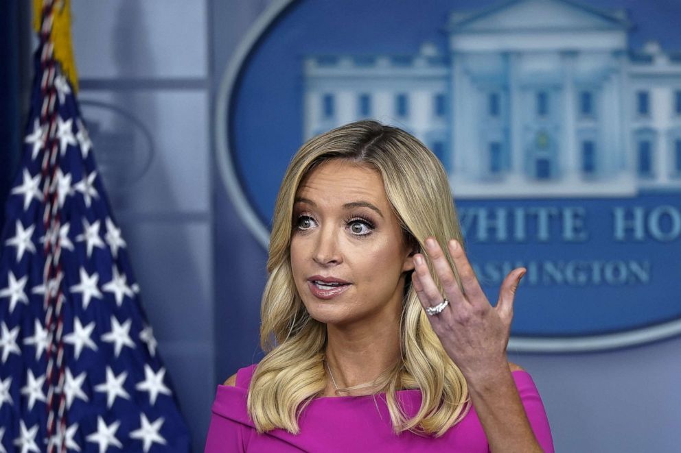 PHOTO: Press Secretary Kayleigh McEnany speaks during a press briefing at the White House on June 22, 2020 in Washington, DC.