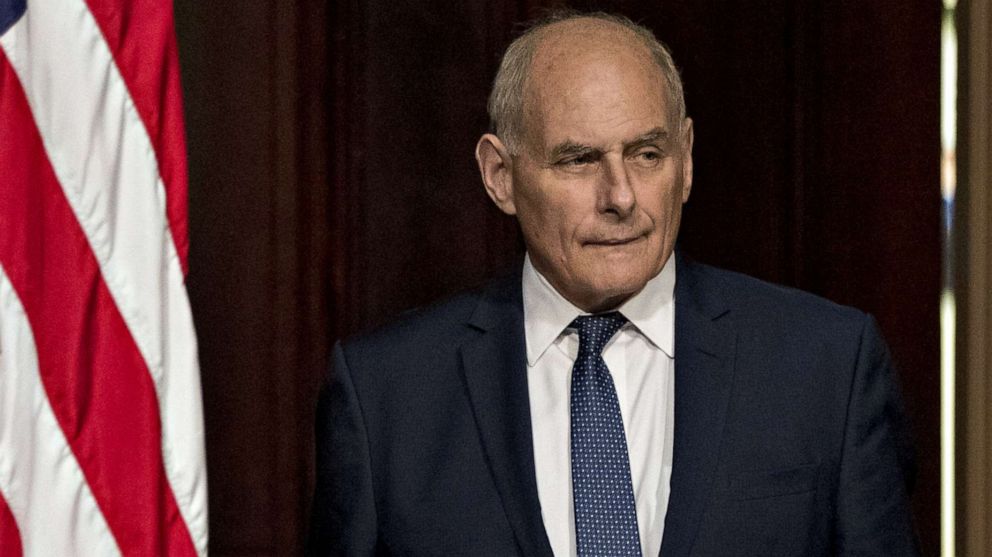 PHOTO: John Kelly, White House chief of staff, attends an Interagency Task Force to Monitor and Combat Trafficking in Persons annual meeting in the Indian Treaty Room of the Eisenhower Executive Office Building in Washington.