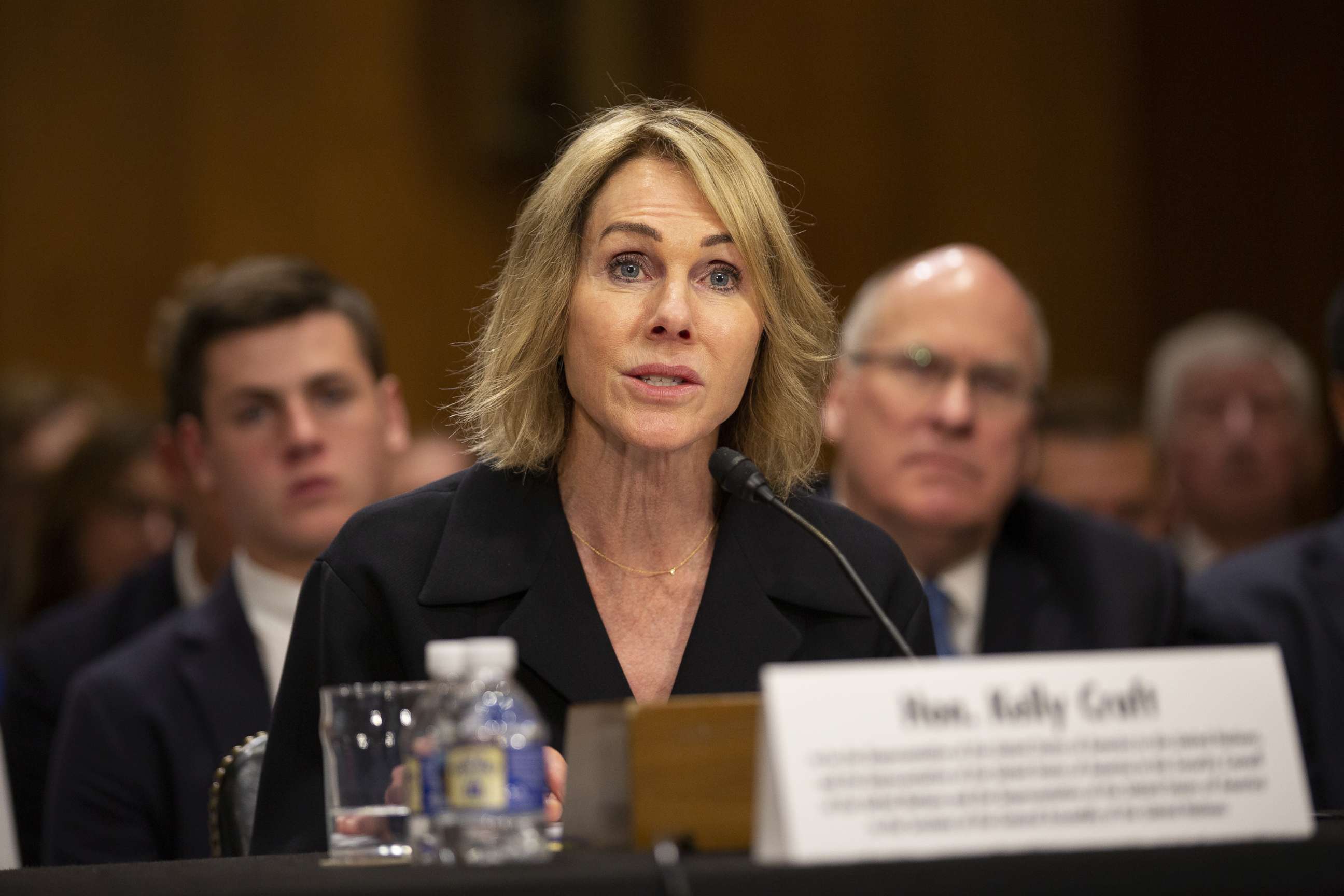 PHOTO: Kelly Craft, President Trump's nominee to be Representative to the United Nations, testifies at her nomination hearing before the Senate Foreign Relations Committee on June 19, 2019, in Washington.