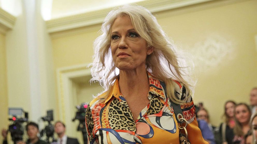 White House Counselor Kellyanne Conway arrives at a news conference on tax reform Nov. 7, 2017 on Capitol Hill in Washington, D.C.  