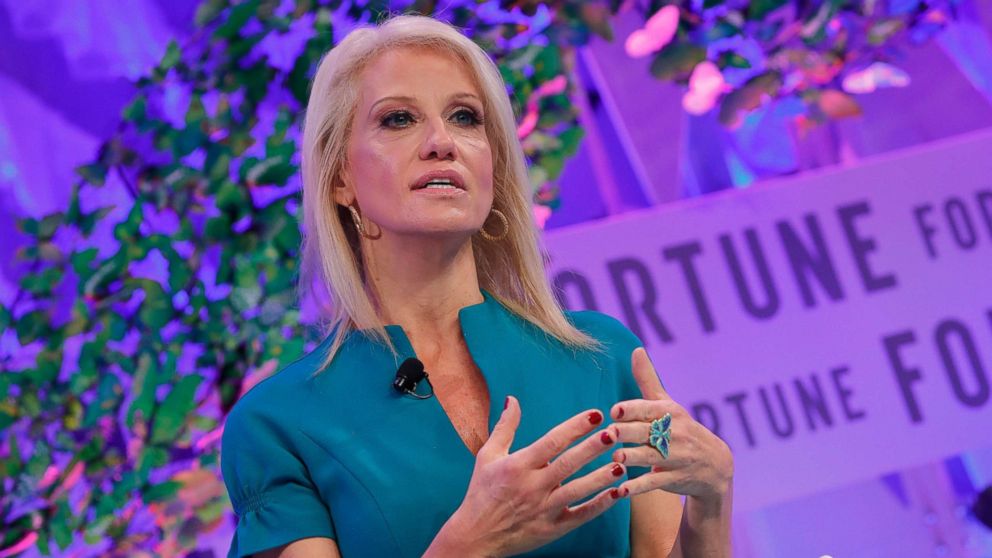 PHOTO: Counselor to the President Kellyanne Conway speaks onstage at the Fortune Most Powerful Women Summit - Day 3, Oct. 11, 2017 in Washington, D.C.