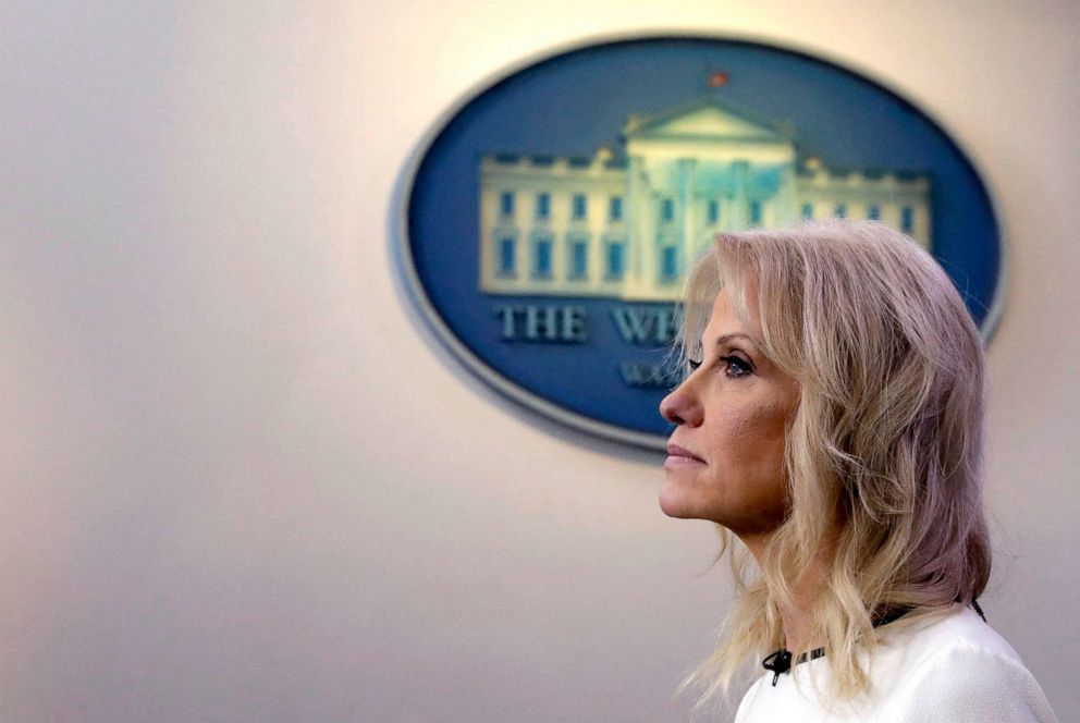 PHOTO: Counselor to the President Kellyanne Conway speaks with reporters in the briefing room at the White House, Dec. 18, 2019.