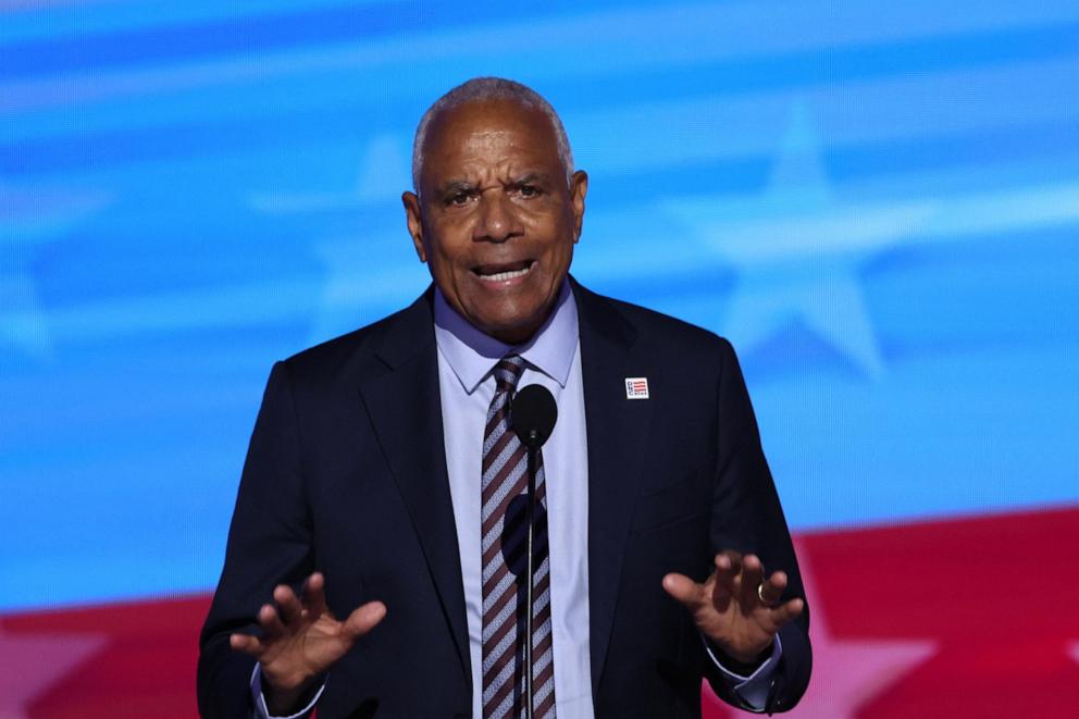 PHOTO: Business executive Ken Chenault speaks during Day 2 of the Democratic National Convention in Chicago, Aug. 20, 2024.