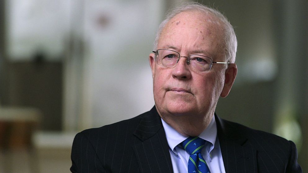 PHOTO: Ken Starr participates in a 2018 interview with ABC News. 