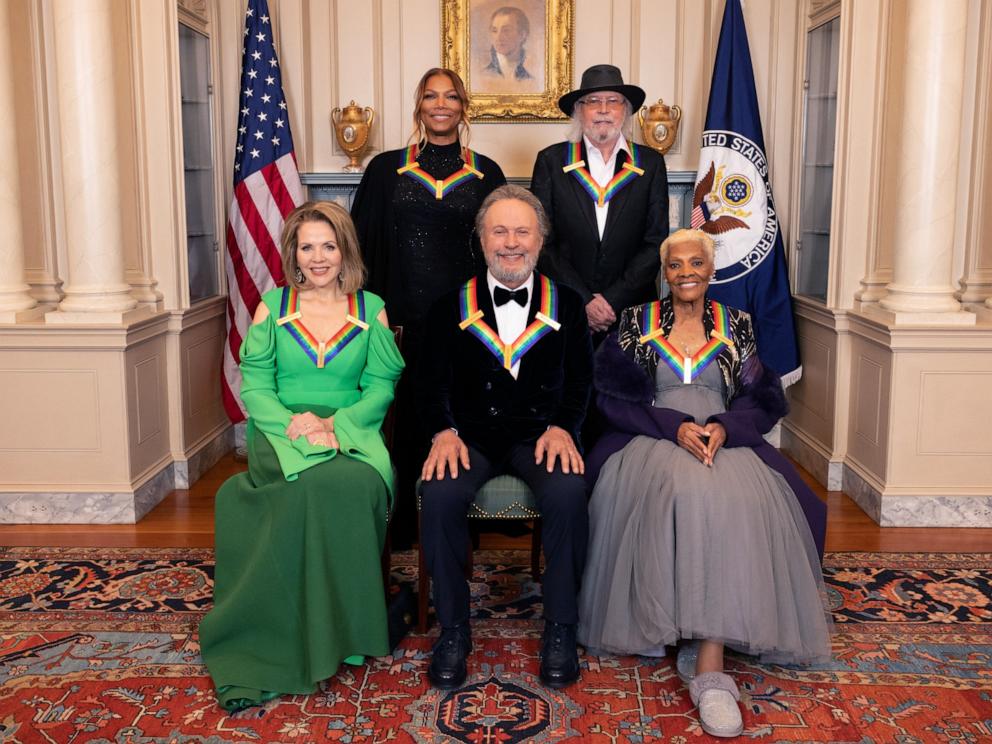 PHOTO: Pictured (L-R top row): Queen Latifah and Barry Gibb. Pictured (L-R bottom row) Renee Fleming, Billy Crystal, and Dionne Warwick were recognized for their achievements in the performing arts during The 46th Annual Kennedy Center Honors.