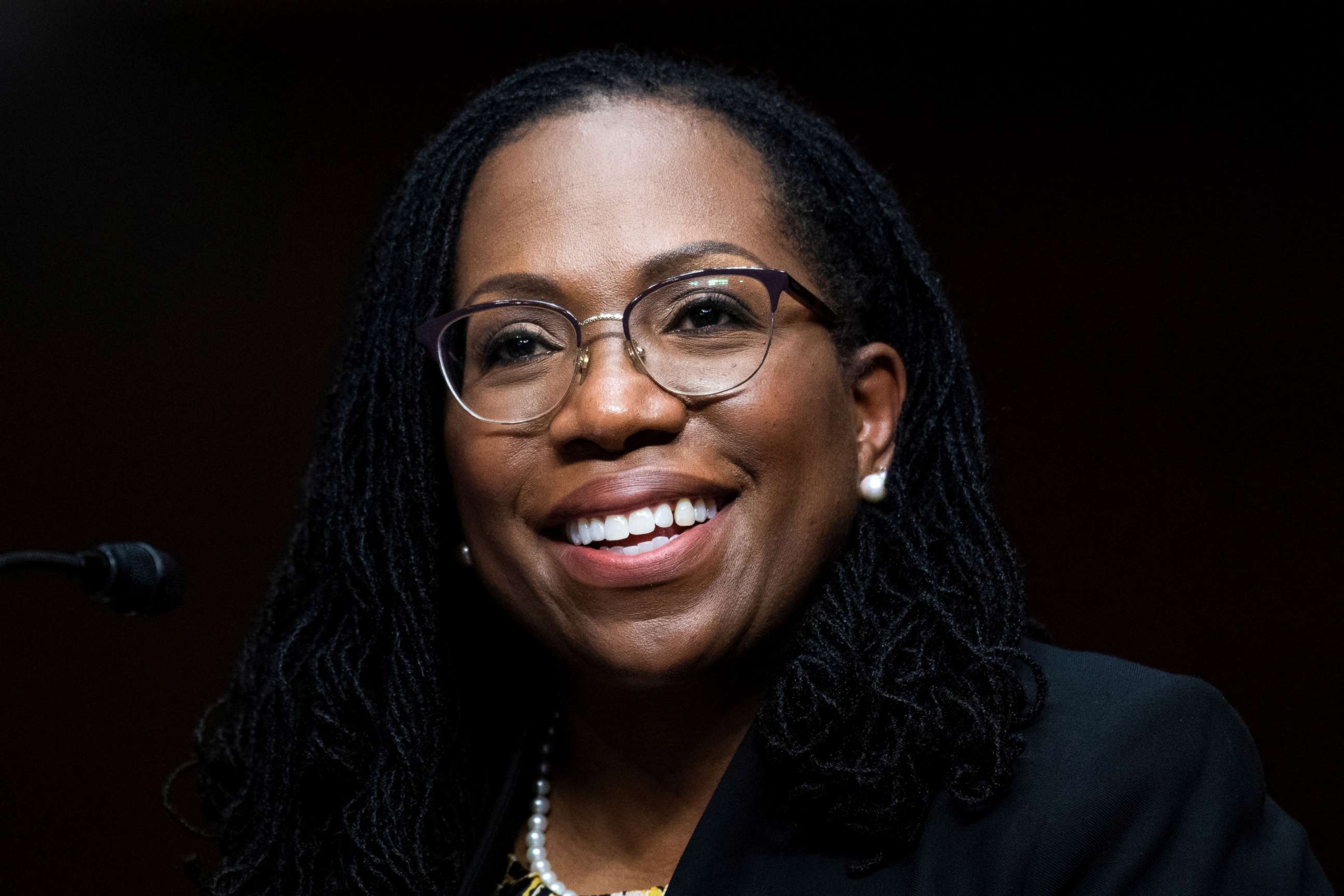 PHOTO: Ketanji Brown Jackson, nominated to be a US Circuit Judge for the District of Columbia Circuit, testifies before a Senate Judiciary Committee hearing on pending judicial nominations on Capitol Hill in Washington, April 28, 2021.