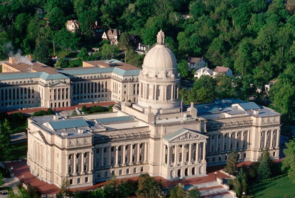 PHOTO: An aerial view of the capitol building in Frankfort, Ky.