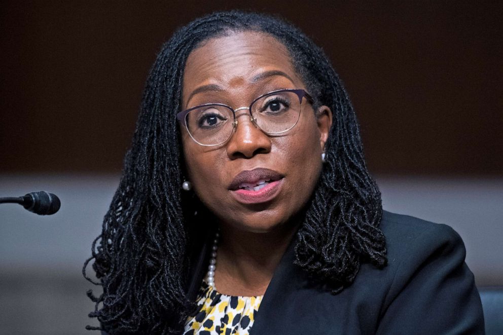 PHOTO: Ketanji Brown Jackson, nominee to be U.S. Circuit Judge for the District of Columbia Circuit, testifies during her Senate Judiciary Committee confirmation hearing in Dirksen Senate Office Building on April 28, 2021 in Washington, D.C.