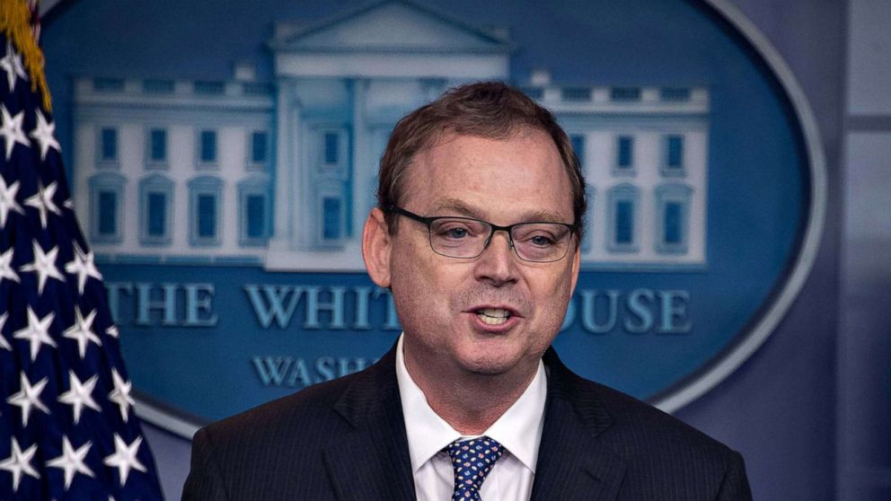 PHOTO: Kevin Hassett, Chairman of the Council of Economic Advisers, speaks during a briefing at the White House in Washington, on Sept. 10, 2018.