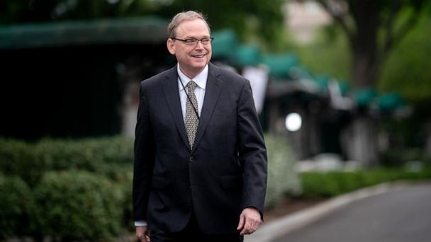 National Economic Council (NEC) director Kevin Hassett walks outside the White House following a television interview, in Washington, D.C., May 27, 2025.
