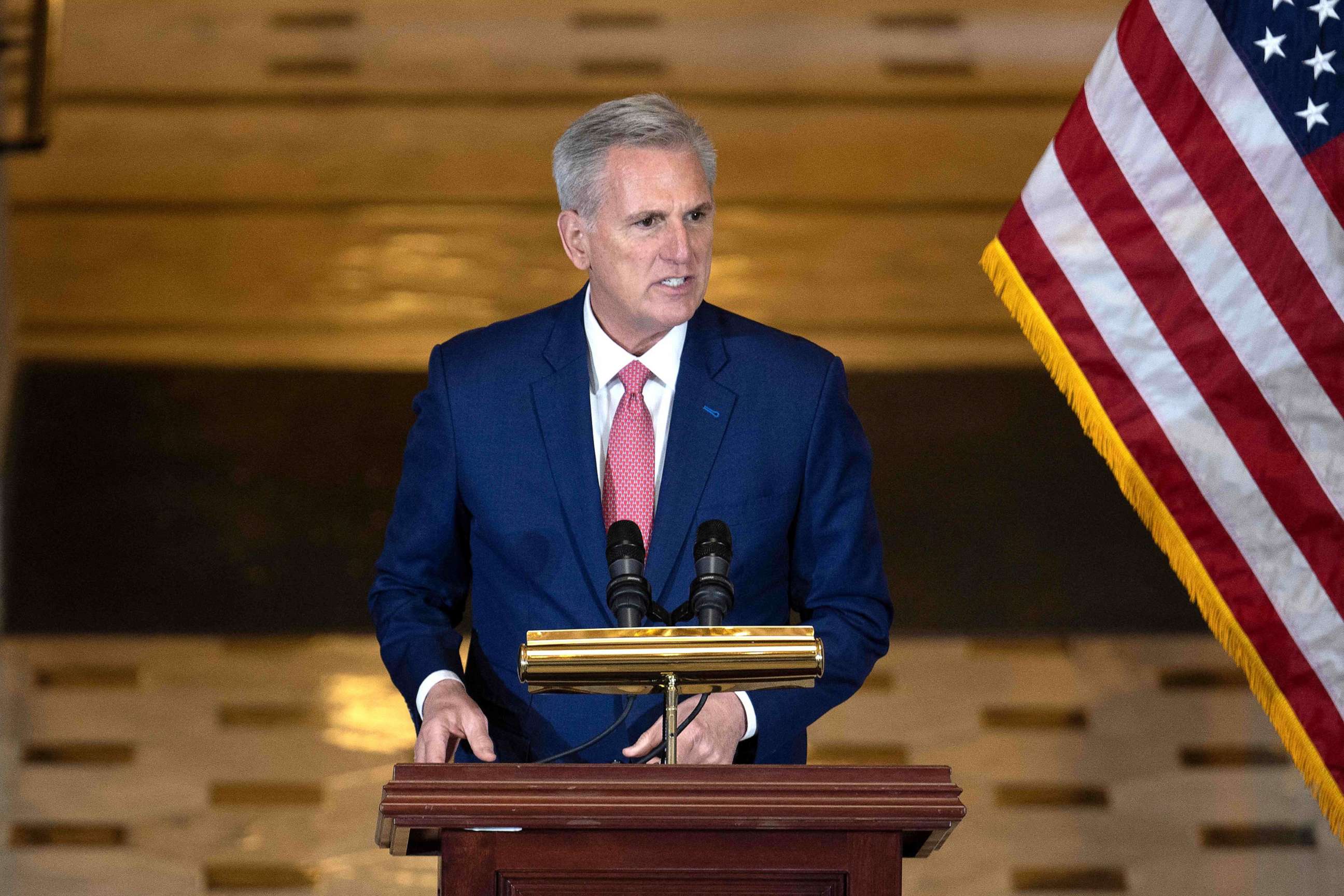 PHOTO: House Speaker Kevin McCarthy speaks during an event at the US Capitol in Washington, D.C., on June 7, 2023.