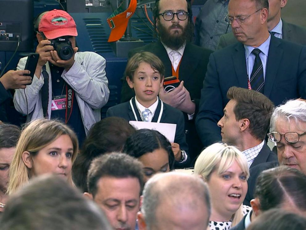 PHOTO: A student reporter was allowed to ask a question at the White House press briefing on Wednesday, May 30, 2018.