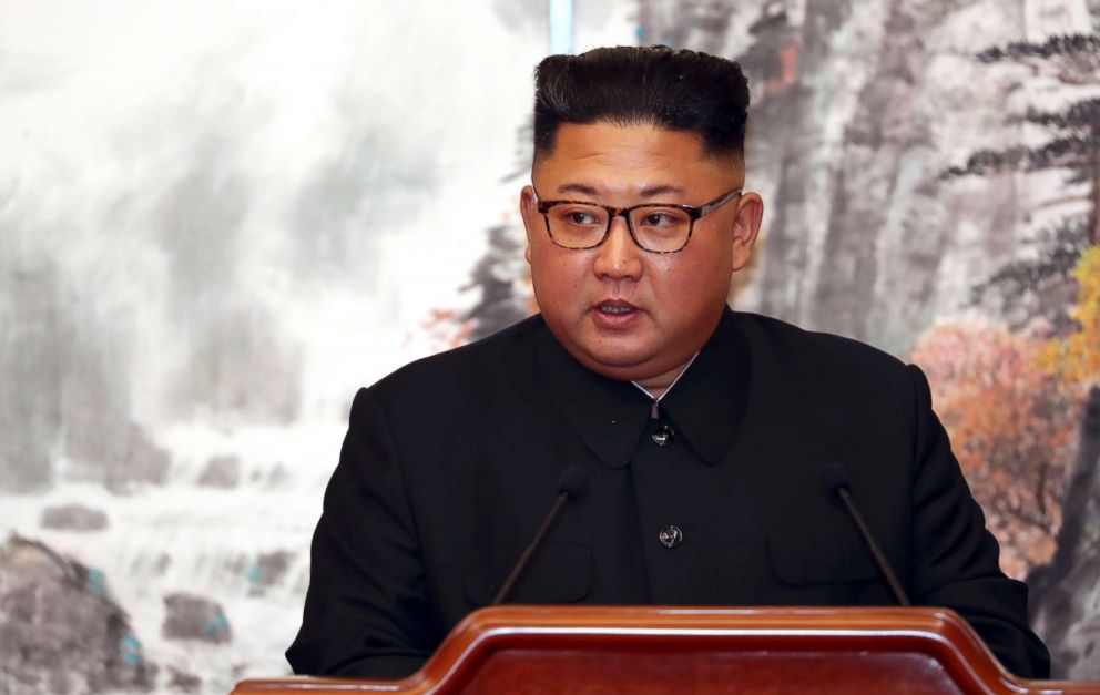 PHOTO: North Korean leader Kim Jong Un speaks during a press conference in Pyongyang, North Korea, Sept. 19, 2018.