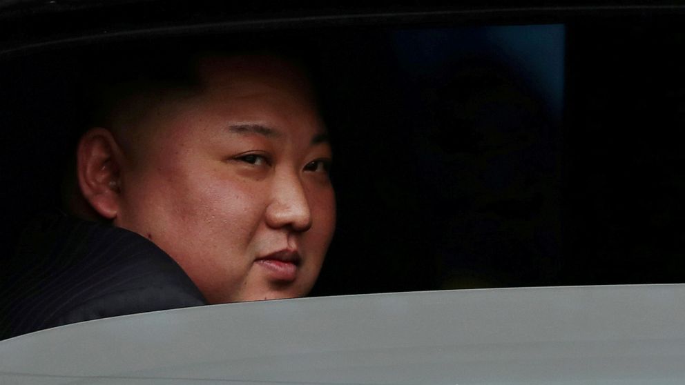 PHOTO: North Korea's leader Kim Jong Un sits in his vehicle after arriving at a railway station in Dong Dang, Vietnam, at the border with China, Feb. 26, 2019. 