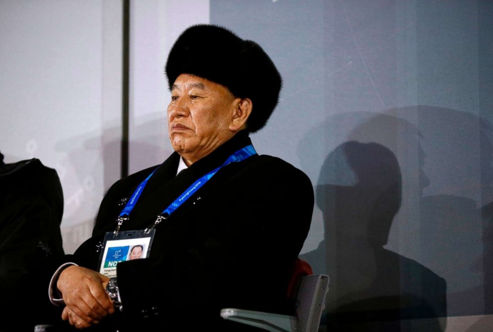 PHOTO: Kim Yong Chol, vice chairman of North Korea's ruling Workers' Party Central Committee, attends the closing ceremony of the Pyeongchang 2018 Winter Olympic Games at the Pyeongchang Stadium, Feb. 25, 2018.