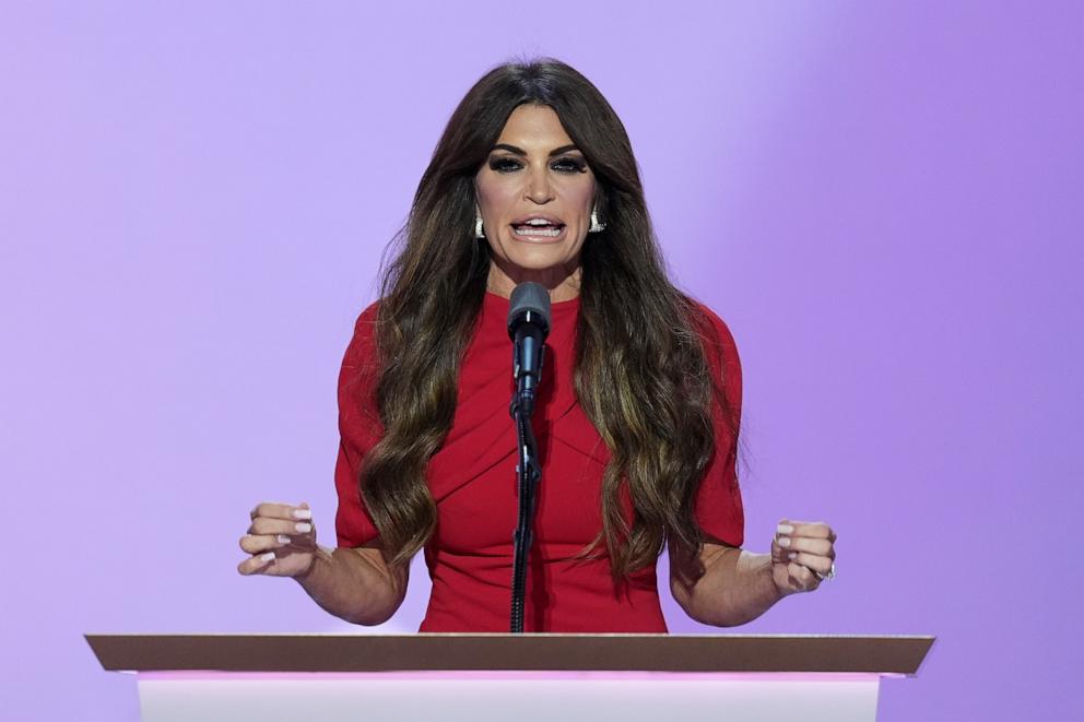 PHOTO: Kimberly Guilfoyle speaks during the Republican National Convention on July 17, 2024, in Milwaukee.