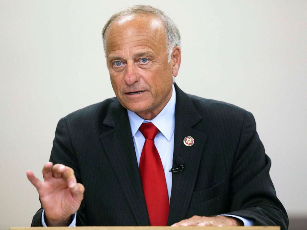 PHOTO: Rep. Steve King (R-IA) speaks during a town hall meeting at the Ericson Public Library, Aug. 13, 2019, in Boone, Iowa.