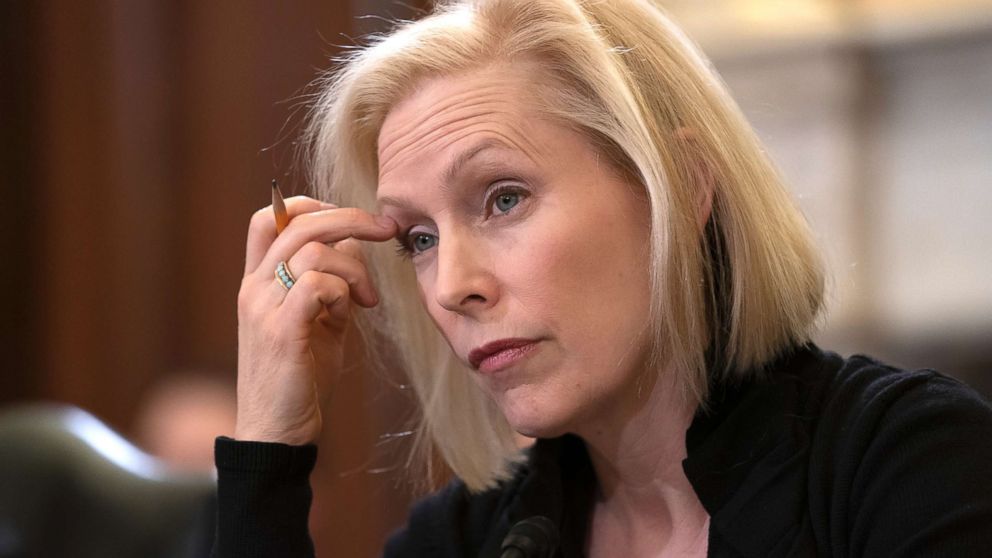 PHOTO: Sen. Kirsten Gillibrand, the ranking member of the Senate Armed Services Subcommittee on Personnel, listens during a hearing about sexual assault in the military, on Capitol Hill in Washington, March 6, 2019.