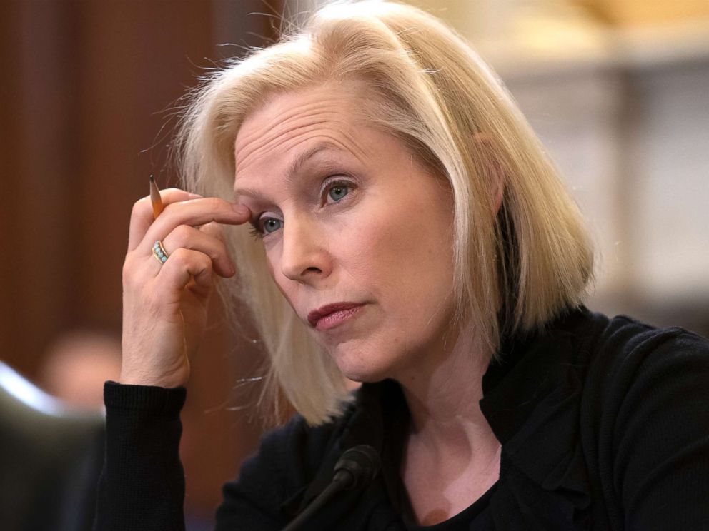 PHOTO: Sen. Kirsten Gillibrand, the ranking member of the Senate Armed Services Subcommittee on Personnel, listens during a hearing about sexual assault in the military, on Capitol Hill in Washington, March 6, 2019.