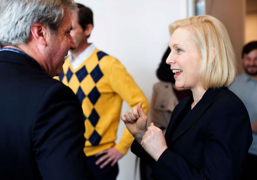 PHOTO: Kirsten Gillibrand campaigns at the Portsmouth Public Library during a campaign stop in Portsmouth, New Hampshire, March 15, 2019.