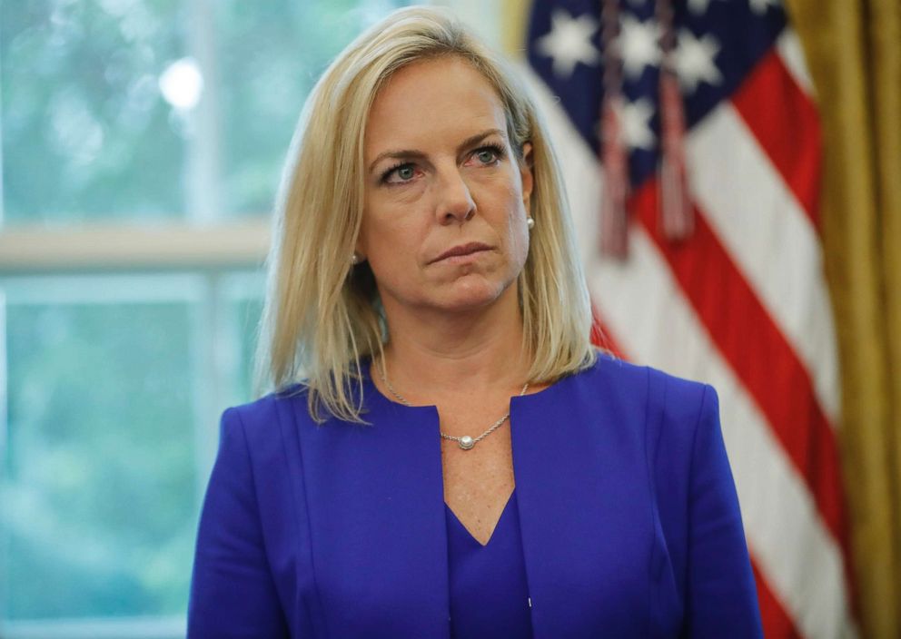 PHOTO: Homeland Security Secretary Kirstjen Nielsen during an event in the Oval Office of the White House in Washington, June 20, 2018.