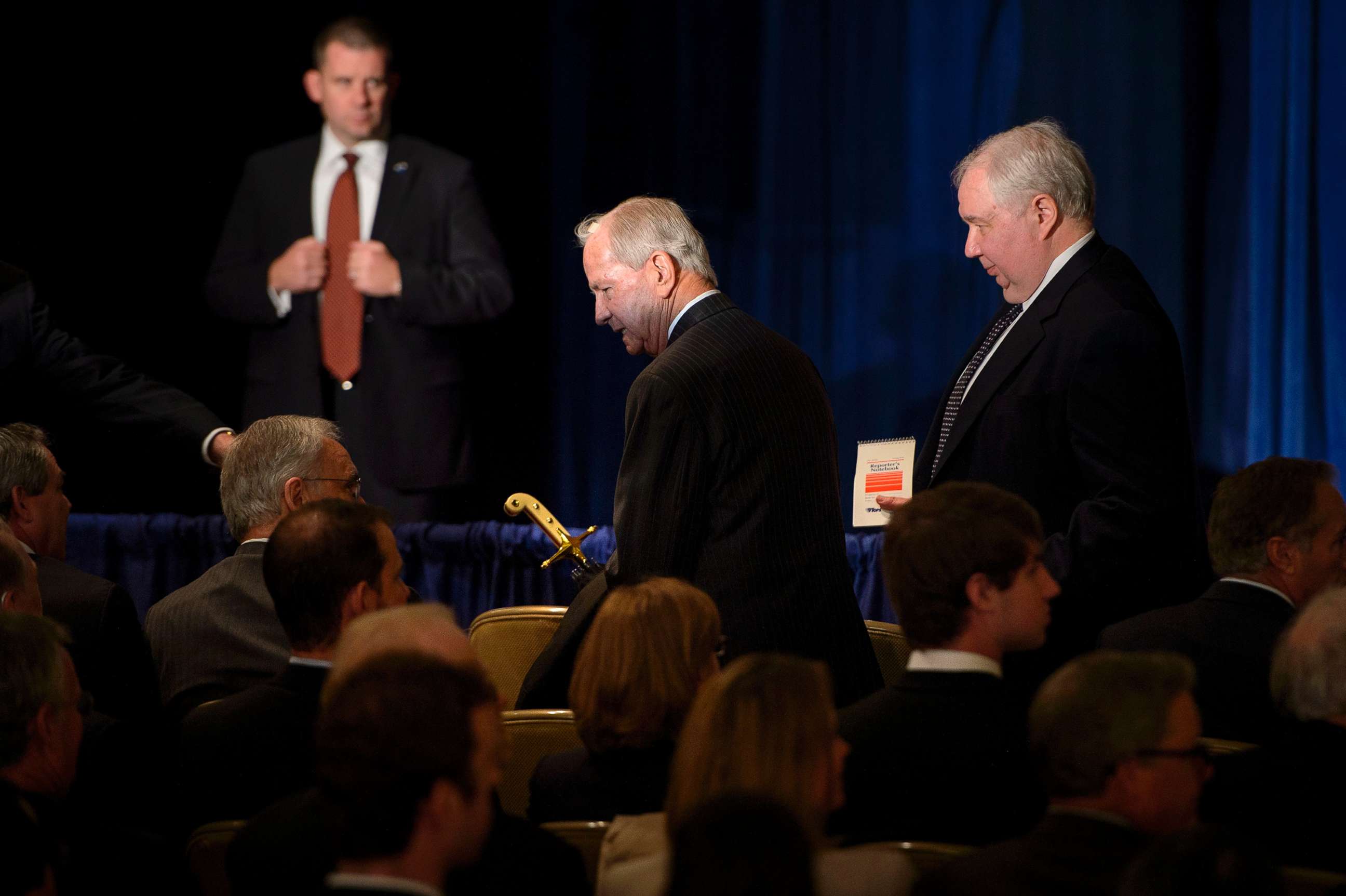 PHOTO: Former National Security Advisor Robert Carl McFarlane and Russian Ambassador to the U.S. Sergey Kislyak,right, arrive for a speech on foreign policy by Donald Trump at the Mayflower Hotel in Washington, D.C.,  April 27, 2016.