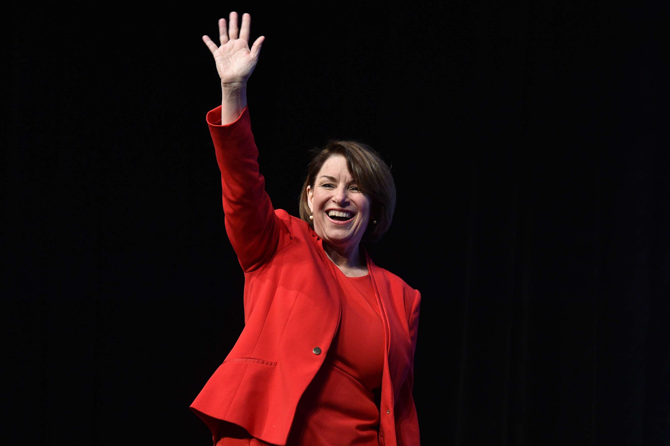 PHOTO: Democratic presidential candidate, U.S. Sen. Amy Klobuchar (D-MN) speaks during the Nevada Democrats' "First in the West" event at Bellagio Resort & Casino on November 17, 2019 in Las Vegas, Nevada.
