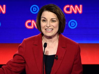 PHOTO: Democratic presidential hopeful Sen. Amy Klobuchar speaks during the first round of the second Democratic primary debate in Detroit, July 30, 2019.