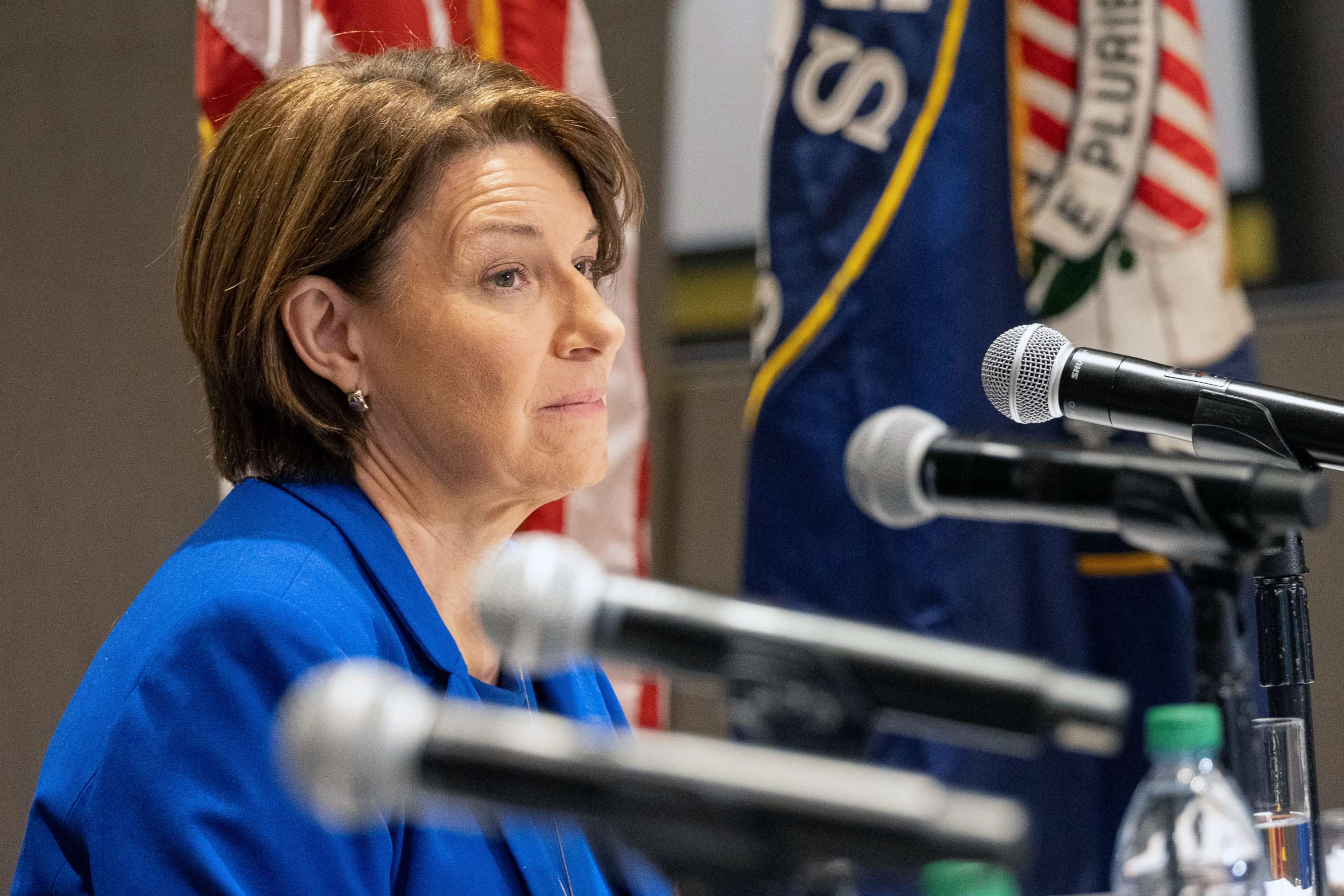 PHOTO: Sen. Amy Klobuchar conducts a Senate Rules Committee field hearing on voting rights at the National Center for Civil and Human Rights in Atlanta, July 19, 2021.