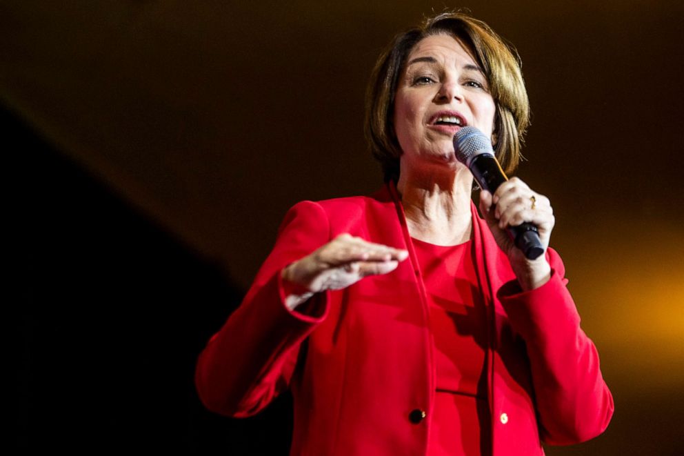 PHOTO: Democratic Presidential Candidate Sen. Amy Klobuchar (D-MN) speaks during a campaign rally, Feb. 29, 2020, in Richmond, Va. 