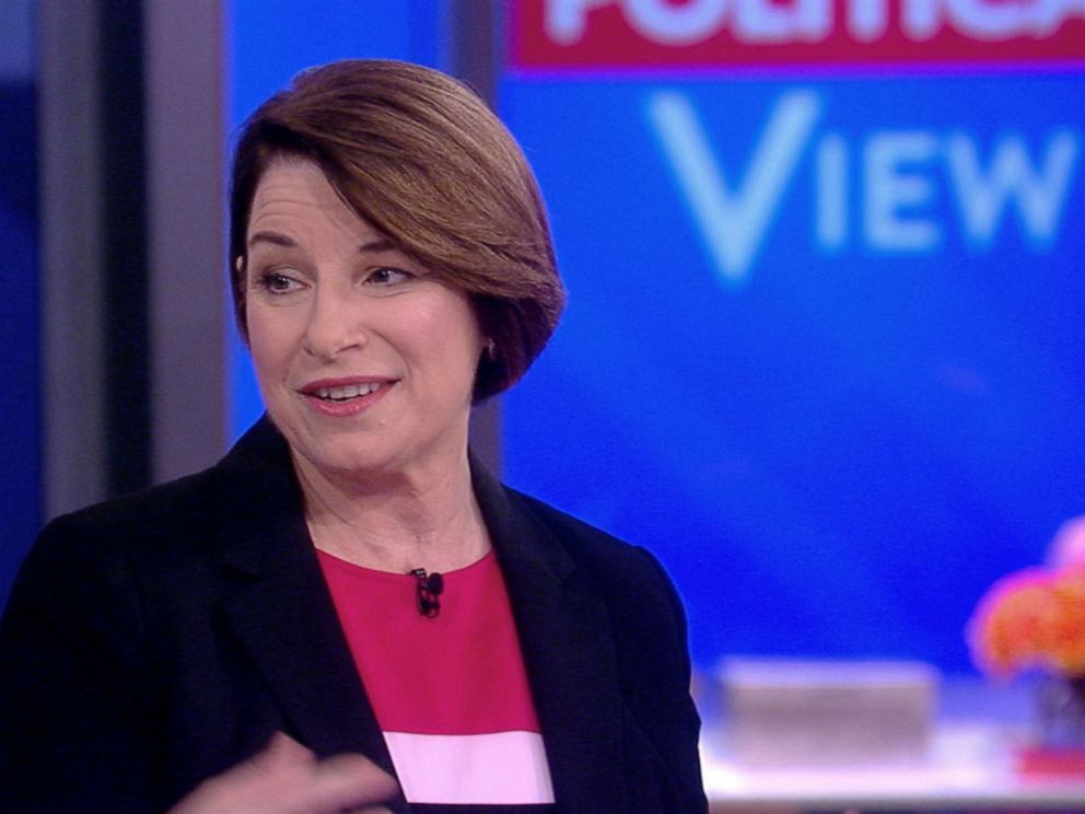 PHOTO: Senator and 2020 presidential candidate, Amy Klobuchar appears on ABCs The View, May 17, 2019.