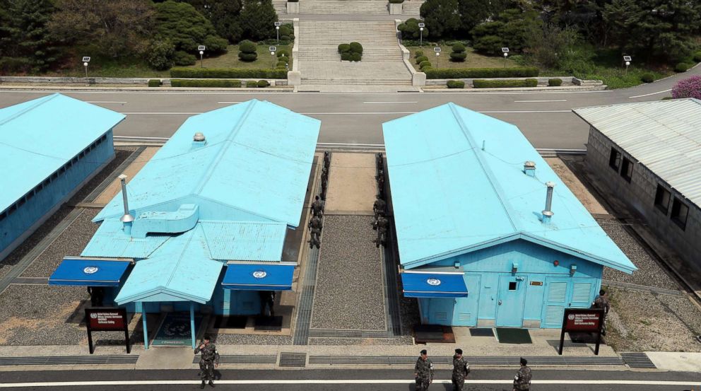 PHOTO: This general view shows the truce village of Panmunjom in the Demilitarized zone (DMZ) dividing the two Koreas, April 26, 2018, ahead of the inter-Korea summit.
