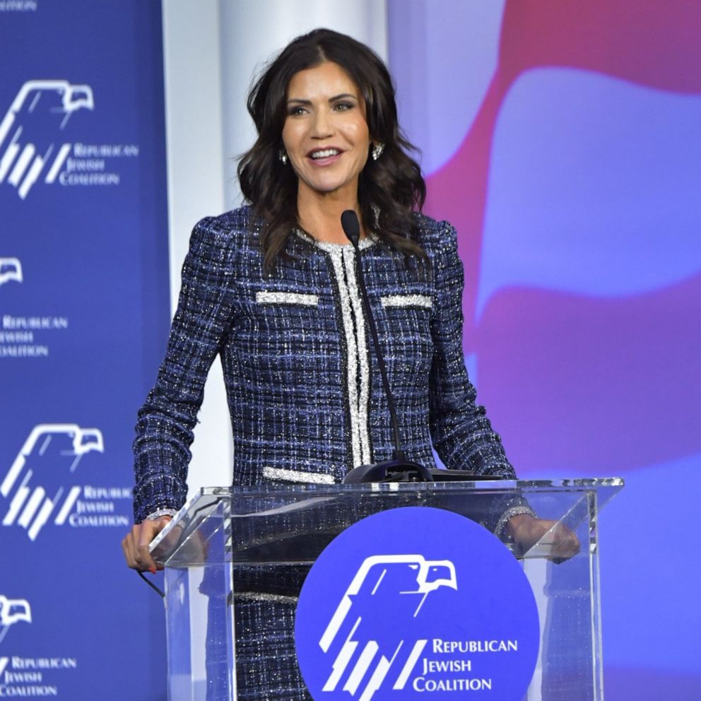 PHOTO: South Dakota Gov. Kristi Noem was among the 2024 presidential contenders who spoke at the Republican Jewish Coalition Annual Leadership Meeting on Friday, Nov. 5, 2021.