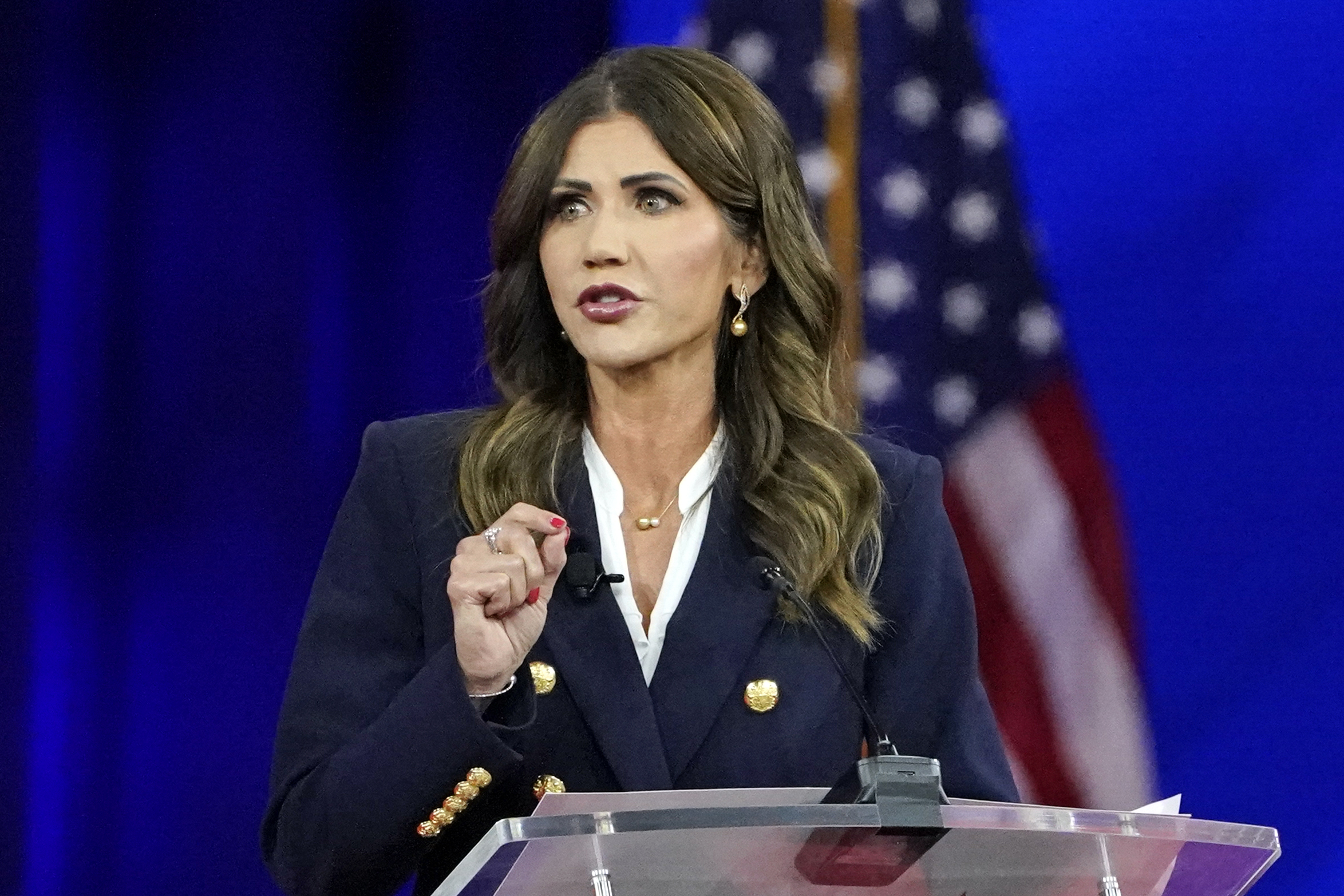 PHOTO: South Dakota Gov. Kristi Noem speaks in Orlando, Fla., Feb. 25, 2002.