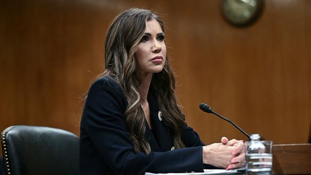 Homeland Security Secretary Kristi Noem testifies during a Senate Appropriations Committee Subcommittee on Homeland Security hearing on fiscal year 2026 budget requests, on Capitol Hill in Washington, D.C., on May 8, 2025. 