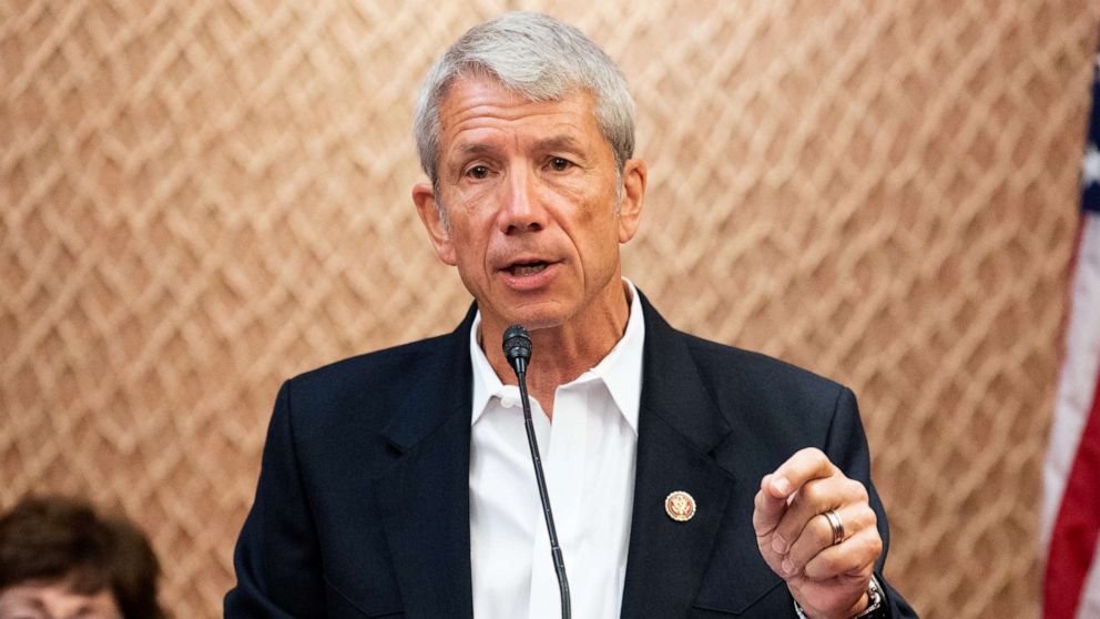 PHOTO: In this June 27, 2019, file photo, Representative Kurt Schrader speaks at a press conference at the U.S. Capitol in Washington, D.C.