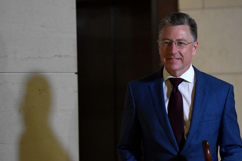 PHOTO: Kurt Volker, President Donald Trumps former special envoy to Ukraine, arrives on Capitol Hill in Washington, Oct. 16, 2019.