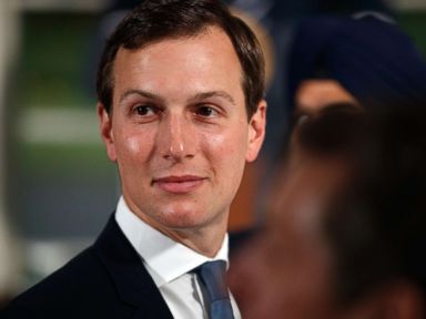 PHOTO: Donald Trump's senior advisor, Jared Kushner, attends a working dinner with President Donald Trump and business leaders, August 7, 2018, at the Trump National Golf Club in Bedminster, New Jersey.