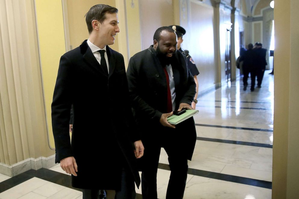 PHOTO: Jared Kushner, son in law and senior advisor to President Donald Trump, leaves a meeting in the U.S. Capitol on March 22, 2018 in Washington.