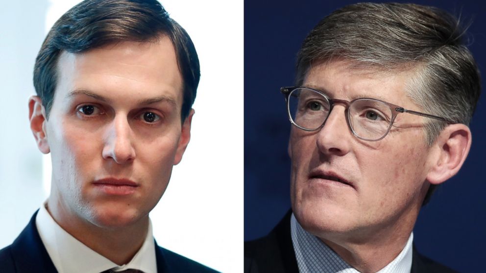 White House Senior Adviser Jared Kushner, left, listens during a meeting in the Cabinet Room of the White House in Washington, Sept. 12, 2017. Michael Corbat speaks during a panel session at the World Economic Forum (WEF) in Davos, Switzerland, Jan. 23, 2018.