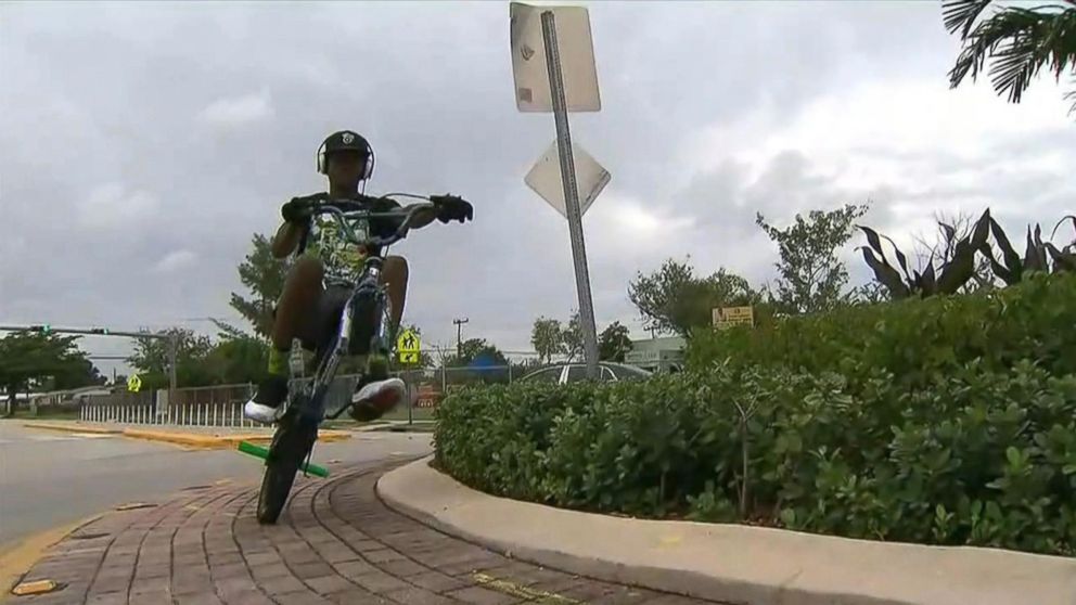PHOTO: La David Johnson gained a following as a bike trick star in Miami Gardens, Fla., years before joining the military. 