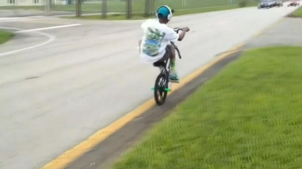 PHOTO: La David Johnson gained a following as a bike trick star in Miami Gardens, Fla., years before joining the military. 