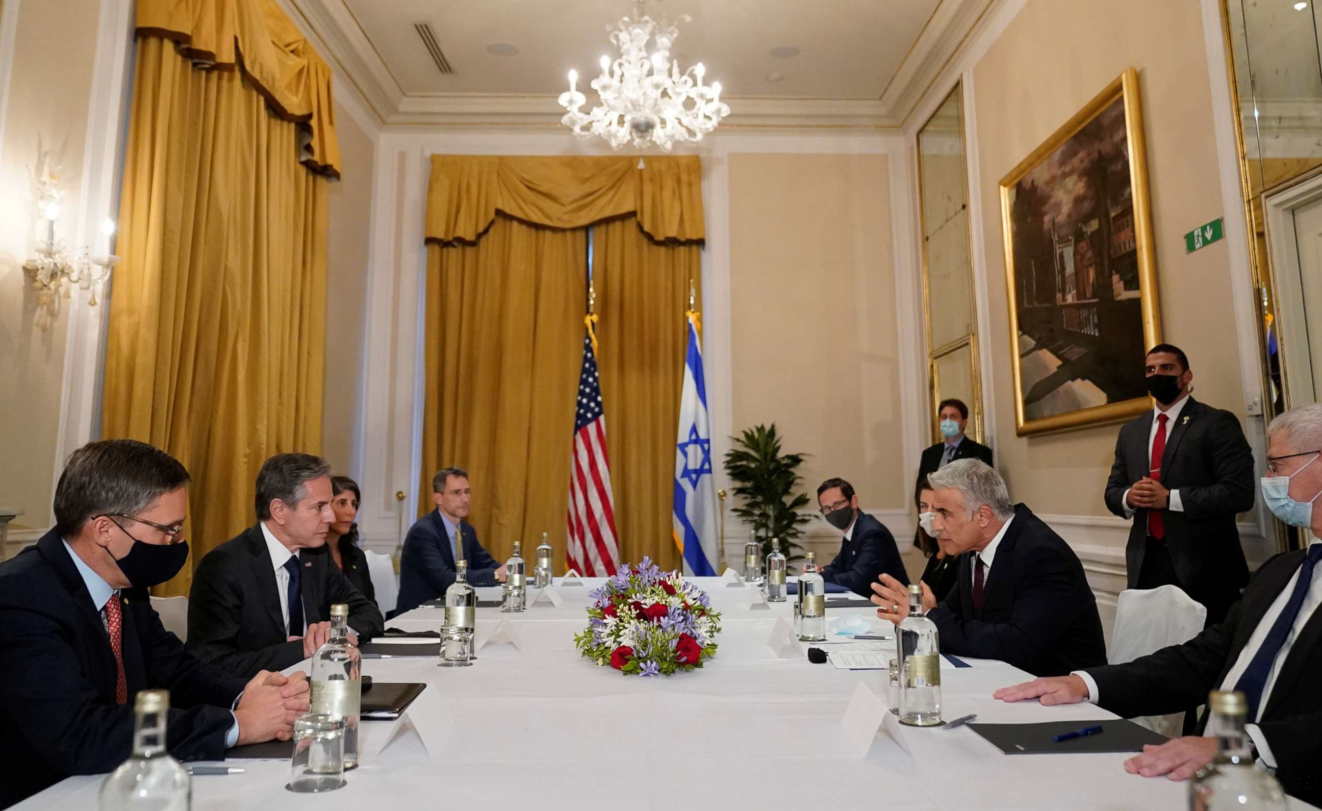 PHOTO: Secretary of State Antony Blinken meets with Israeli Foreign Minister Yair Lapid in Rome, Italy, June 27, 2021.